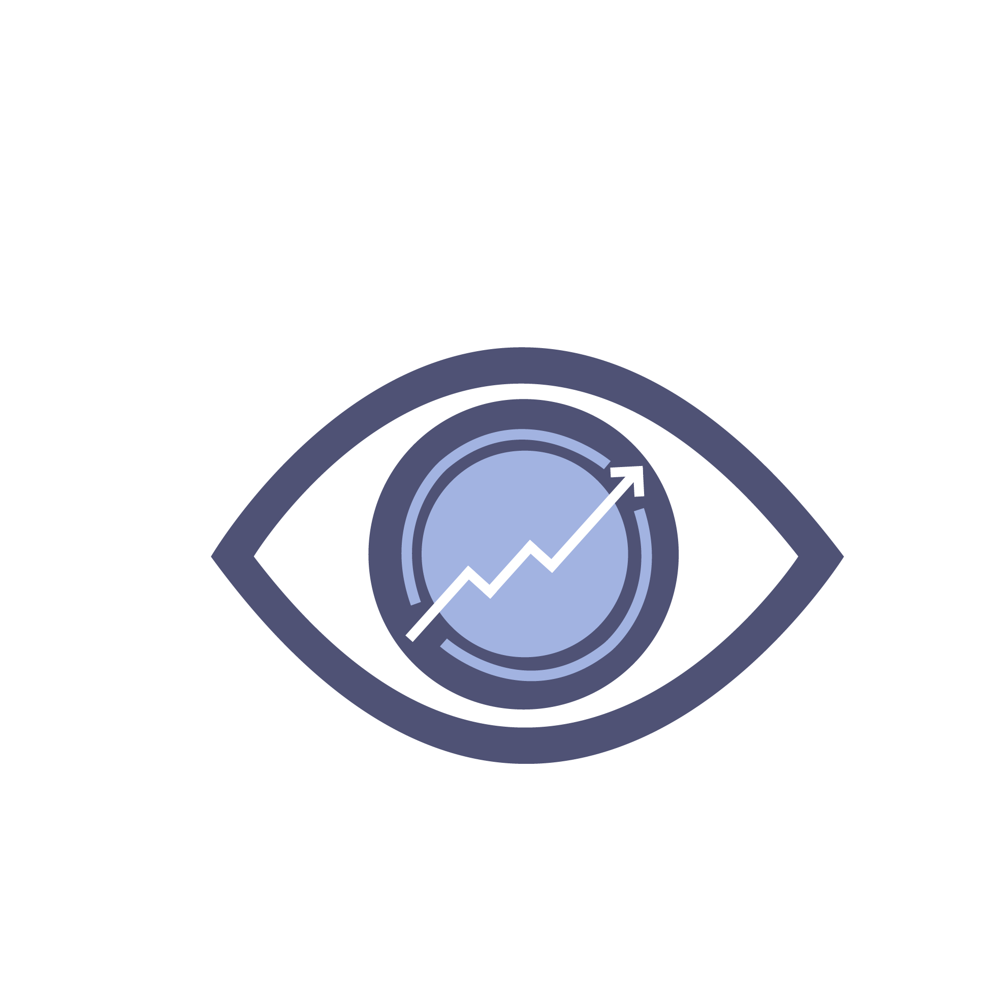 Financial planning help Drawing of an eye with a chart in the center of it.