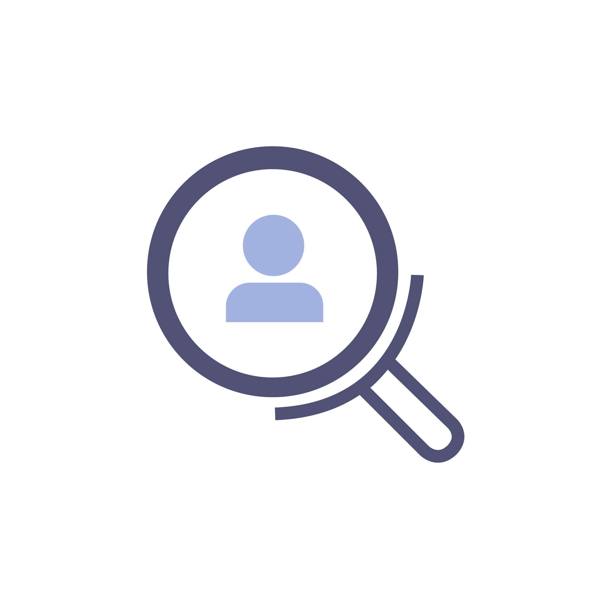 Retirement financial review A figure in the lens of a magnifying glass.